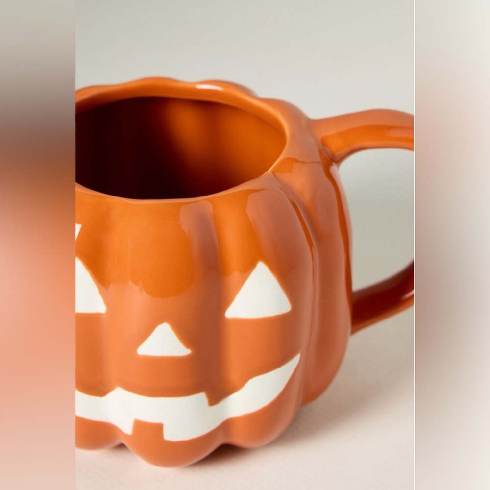 Anthropologie Jack O’ Lantern Glazed Stoneware Mug